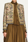 INTO THE EAST 25 Autumn/Winter Tussah Silk Silver Lotus Button Suit Short Jacket ITE-E1DGAW009GR21SU-LV Green